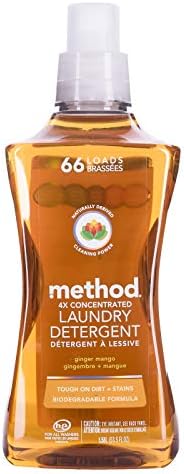 Method Liquid Laundry Detergent Ginger Mango Hypoallergenic Stain Remover 66 Loads 5|5 Fl Oz